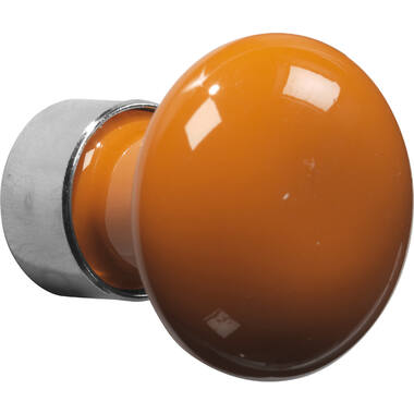 Meubelknop Porselein Paddenstoel 30mm Nikkel/oranje