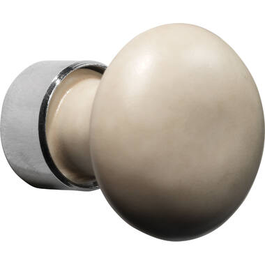 Meubelknop Porselein Paddenstoel 30mm Nikkel/camee mat