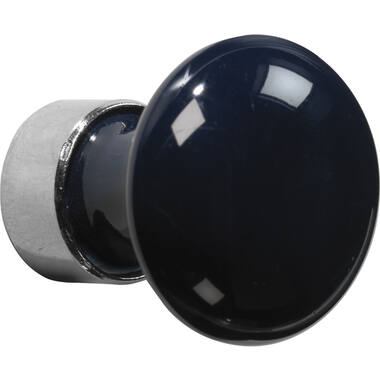 Meubelknop Porselein Paddenstoel 30mm Nikkel/d.blauw