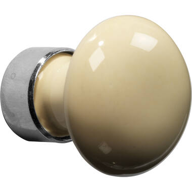 Meubelknop Porselein Paddenstoel 30mm Nikkel/vanille