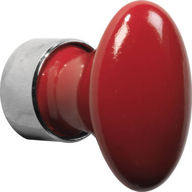 Meubelknop Porselein Ovaal 33mm Nikkel/vermillioen
