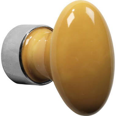 Meubelknop Porselein Ovaal 33mm Nikkel/eigeel