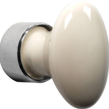 Meubelknop Porselein Ovaal 33mm Nikkel/camee