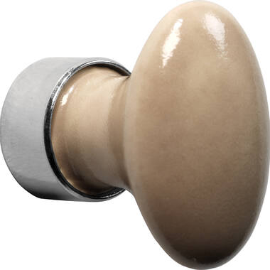 Meubelknop Porselein Ovaal 33mm Nikkel/camee mat
