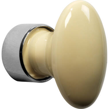 Meubelknop Porselein Ovaal 33mm Nikkel/vanille