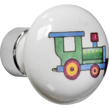 Meubelknop Porselein Paddenstoel 30mm Nikkel/trein