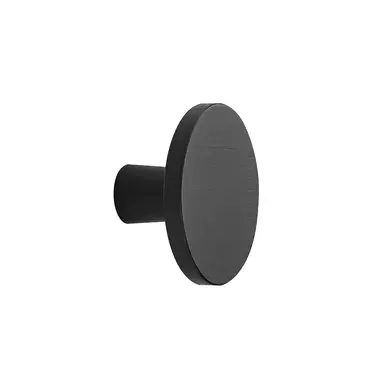 Meubelknop Zwart geborsteld Plato rond 42mm