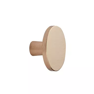 Meubelknop mat messing geborsteld Plato rond 42mm