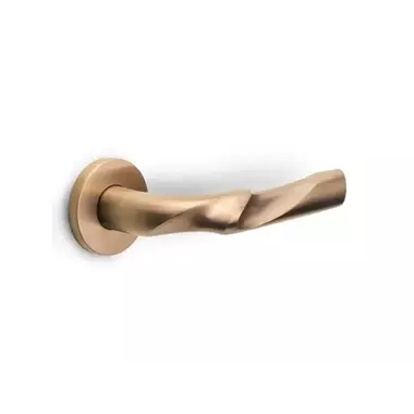 Deurkruk Licht brons PVD Zaha Hadid Eleez ZH100-G geveerd op rozet