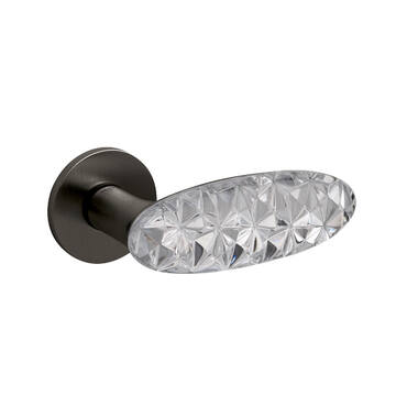 Olivari deurkruk Crystal Diamond op rozet antraciet mat PVD