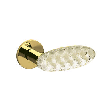 Olivari deurkruk Crystal Diamond op rozet messing PVD