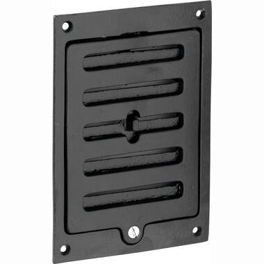 Ventilatierooster Gent rechthoek afsluitbaar ijzer zwart 170x120mm